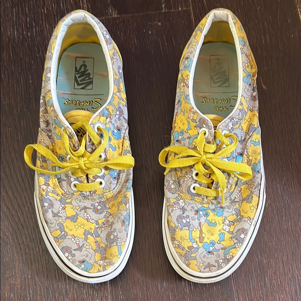 Vans Unisex Yellow and Gray Simpsons Sneakers